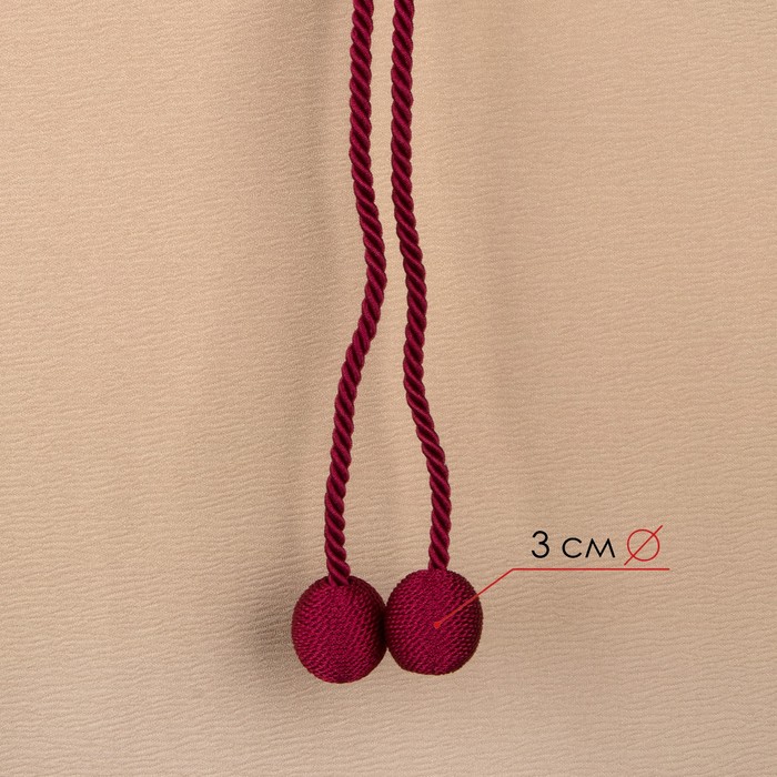 Кисть для штор "Бомбей", L-84(±1)см, 140, цвет бордовый