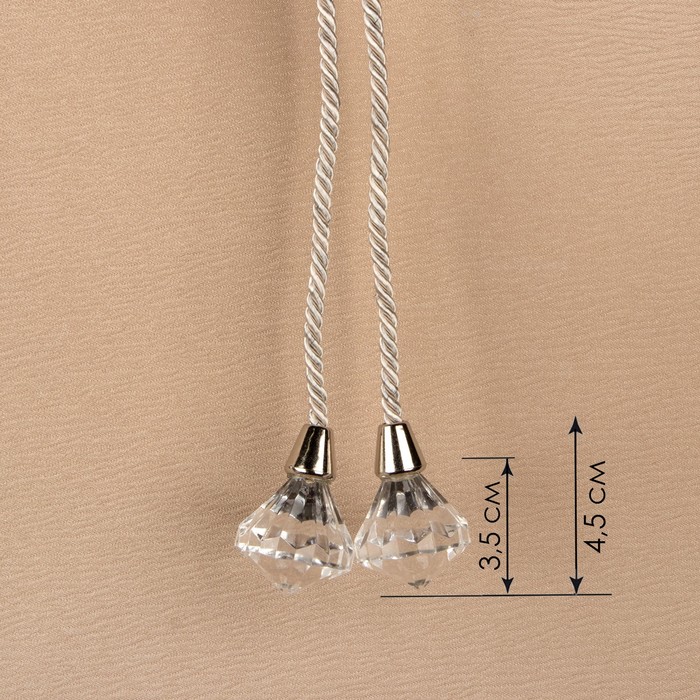 Кисть для штор "Кристалл", L-59(±1)см, 02, цвет бежевый