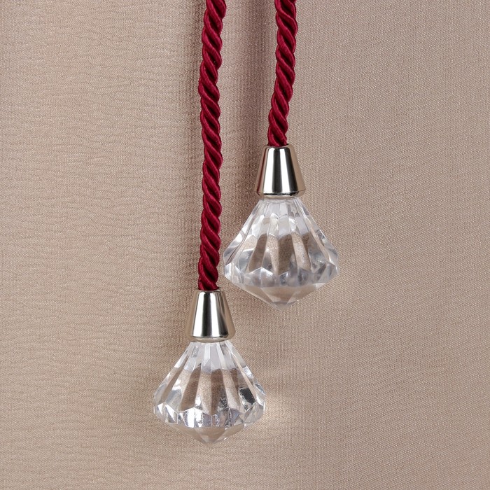 Кисть для штор "Кристалл", L-59(±1)см, 140, цвет бордовый