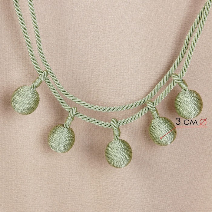 Кисть для штор "Шарлин", L-75(±1)см, цвет зелёный