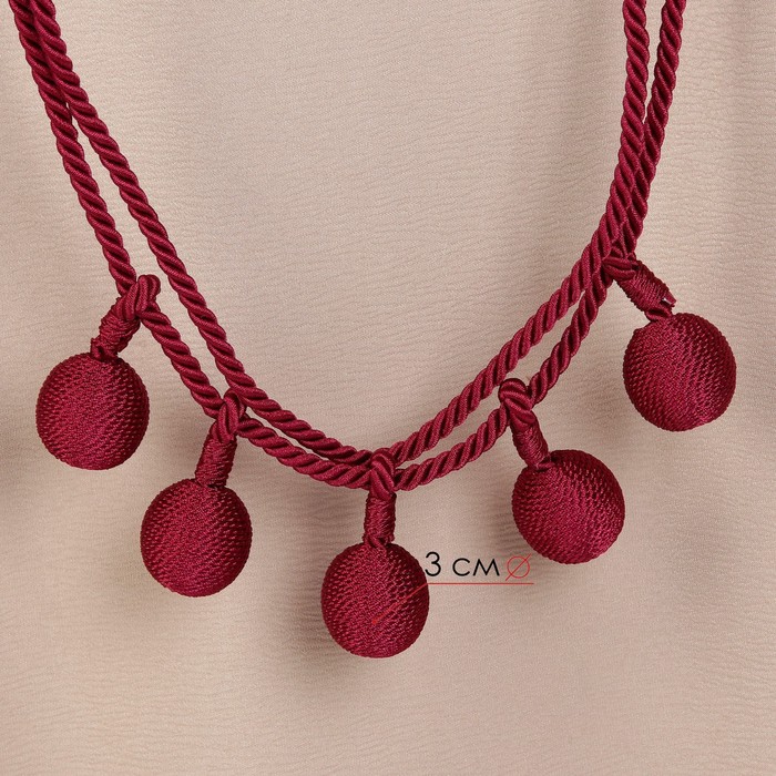 Кисть для штор "Шарлин", L-75(±1)см, 140, цвет бордовый