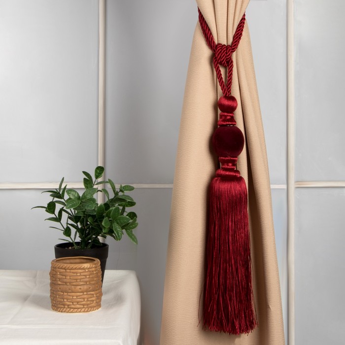 Кисть для штор "Есения", L-78(±1)см, 140, цвет бордовый