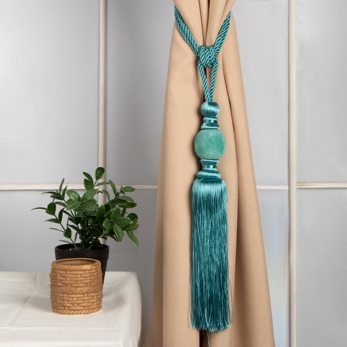Кисть для штор "Есения", L-78(±1)см, цвет бирюзовый