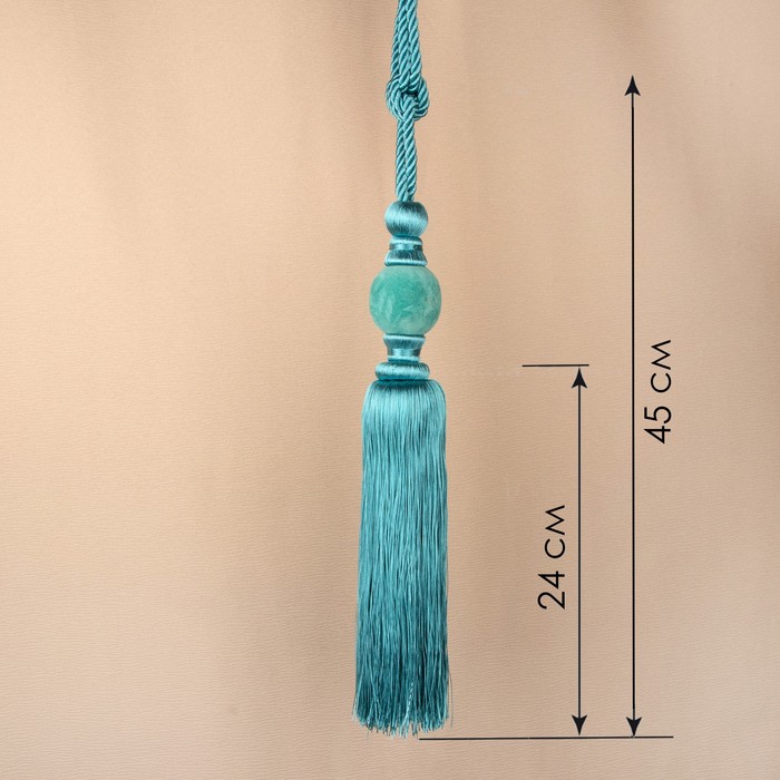 Кисть для штор "Есения", L-78(±1)см, цвет бирюзовый