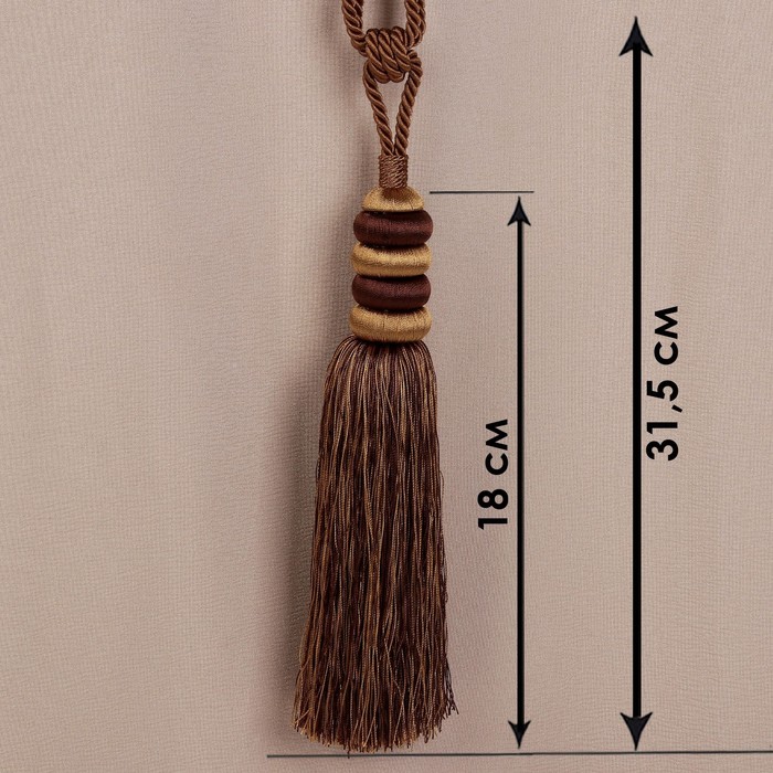 Кисть для штор "Наргиз", L-70(±1)см, 82/88, цвет коричнево-золотой