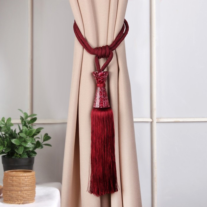 Кисть для штор "Ясмин", L-76(±1)см, 140, цвет бордовый