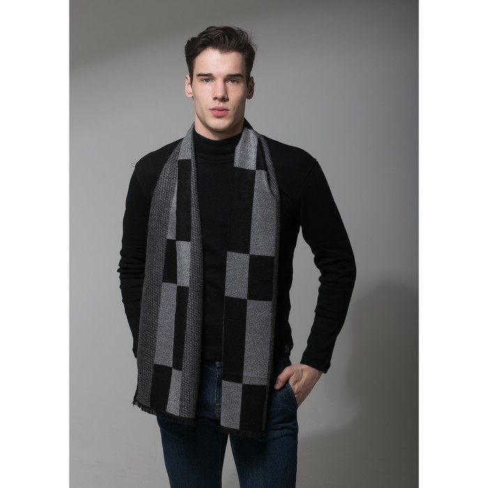 Шарф мужской "Этель" Даймонд 30 х 170 см, 80% х/б, 20% акрил