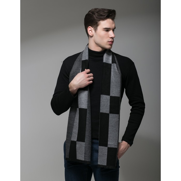 Шарф мужской "Этель" Даймонд 30 х 170 см, 80% х/б, 20% акрил