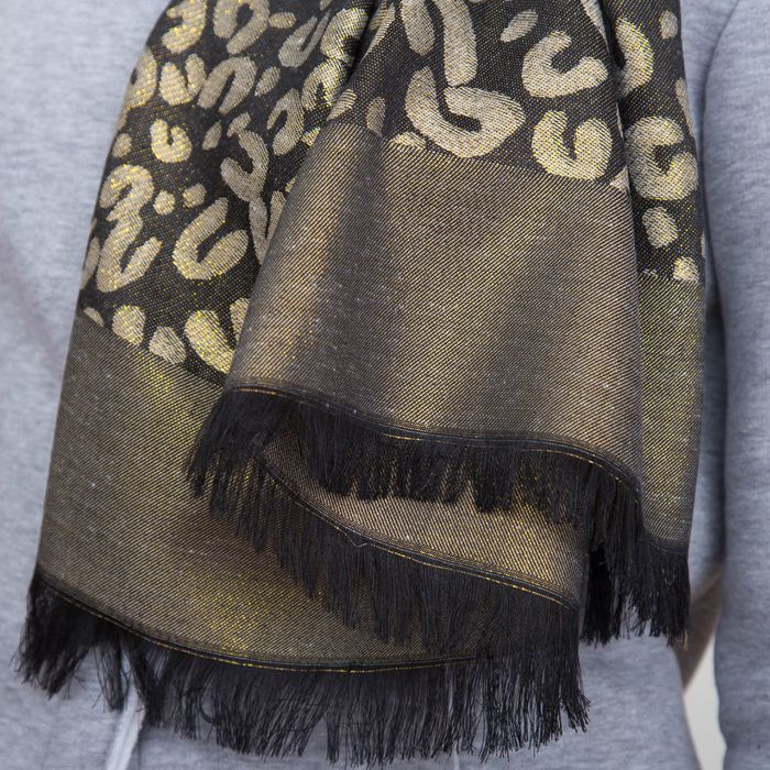 Палантин женский "Этель" Диара 70* 180 см, цв. синий, 80% х/б,10% акрил,10% вискоза