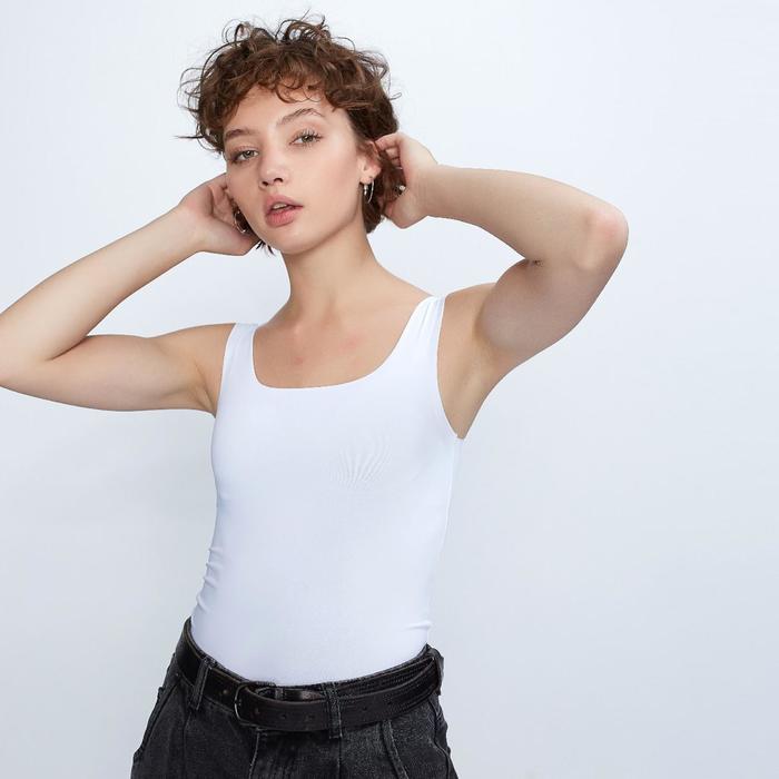 Бесшовная майка ONLITOP р-р XL, белый,90% нейлон,10% эластан