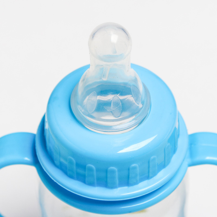 Бутылочка для кормления «Я самый любимый» с ручками, 125 мл, от 0 мес., цвет голубой