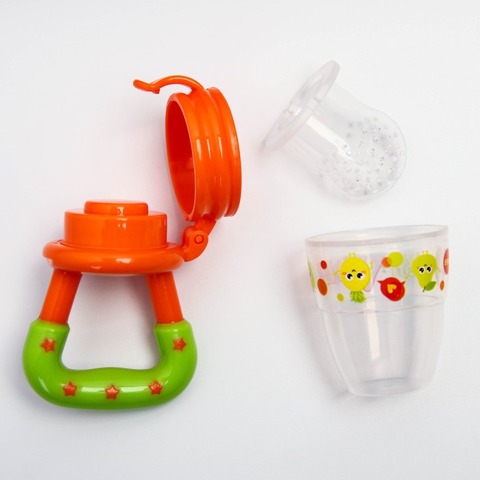 Ниблер «Наше счастье», с силиконовой сеточкой, цвет оранжевый