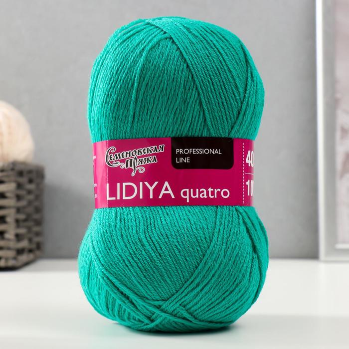 Пряжа Lidiya quatro (Лидия кватро) 50% шерсть, 50% акрил 400м/100гр (920 зел.бир.)