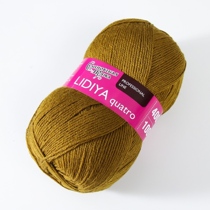 

Пряжа Lidiya quatro (Лидия кватро) 50% шерсть, 50% акрил 400м/100гр (1437 зел.янтарь)