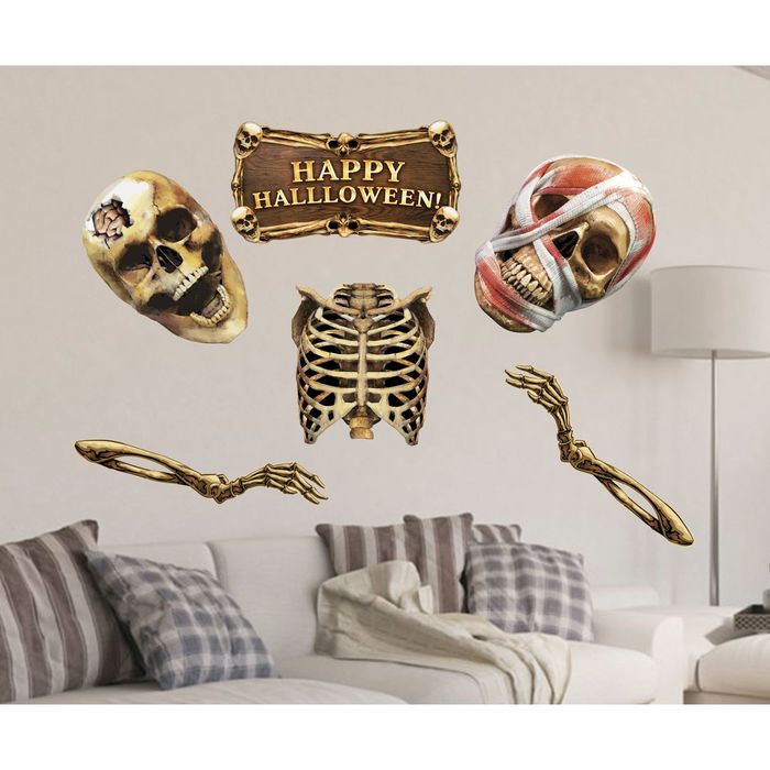 Набор для оформления Хеллоуина "Скелеты" 6 шт.