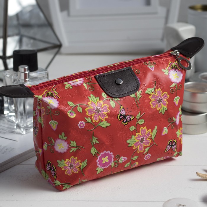 Косметичка дорожная на молнии "Фентези", 1 отдел, цвет красный