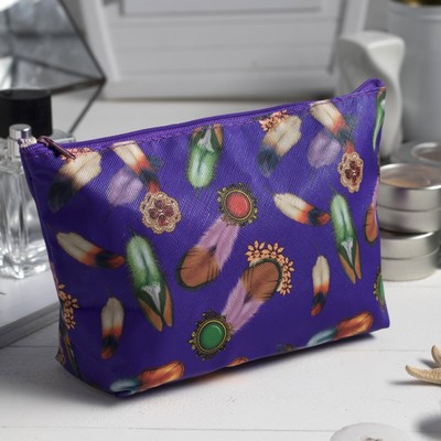 Косметичка простая, отдел на молнии, цвет фиолетовый