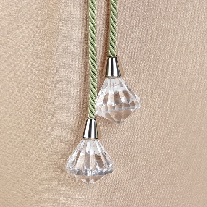 Кисть для штор "Кристалл", L-59(±1)см, цвет зелёный