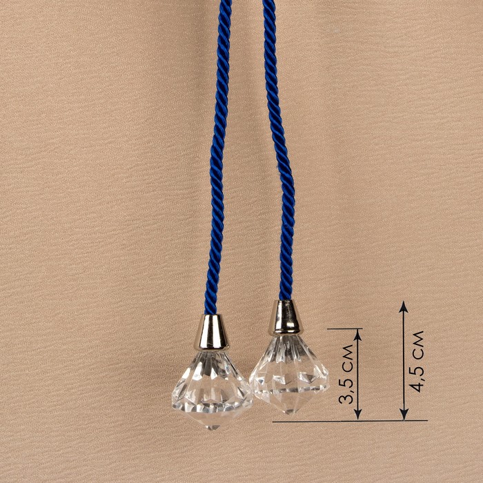 Кисть для штор "Кристалл", L-59(±1)см, 111, цвет синий