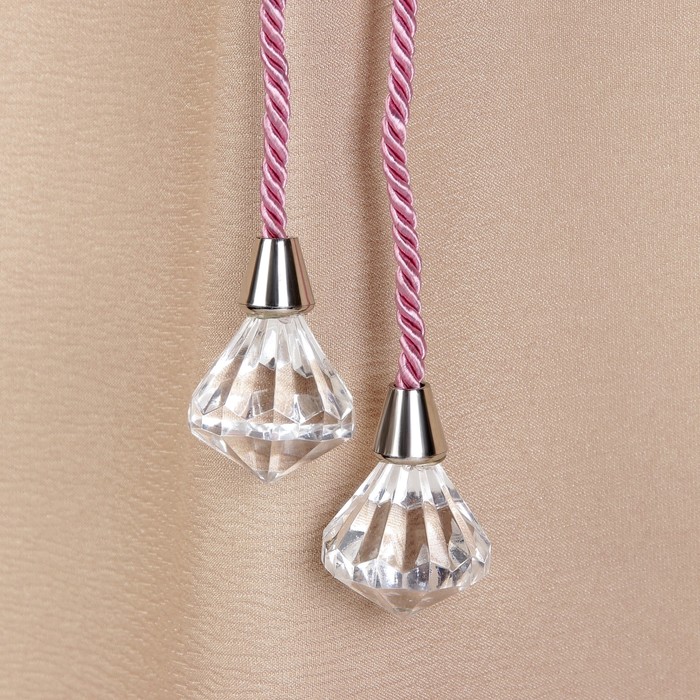 Кисть для штор "Кристалл", L-59(±1)см, цвет розовый