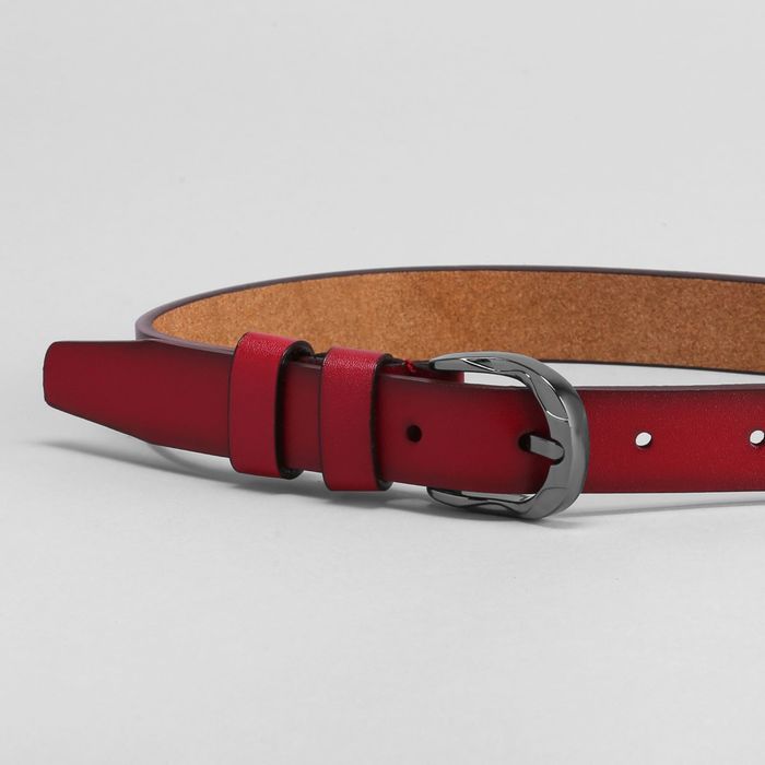 Ремень женский, гладкий, цвет красный