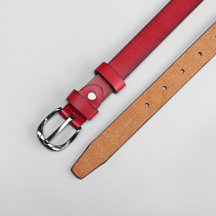 Ремень женский, гладкий, цвет красный
