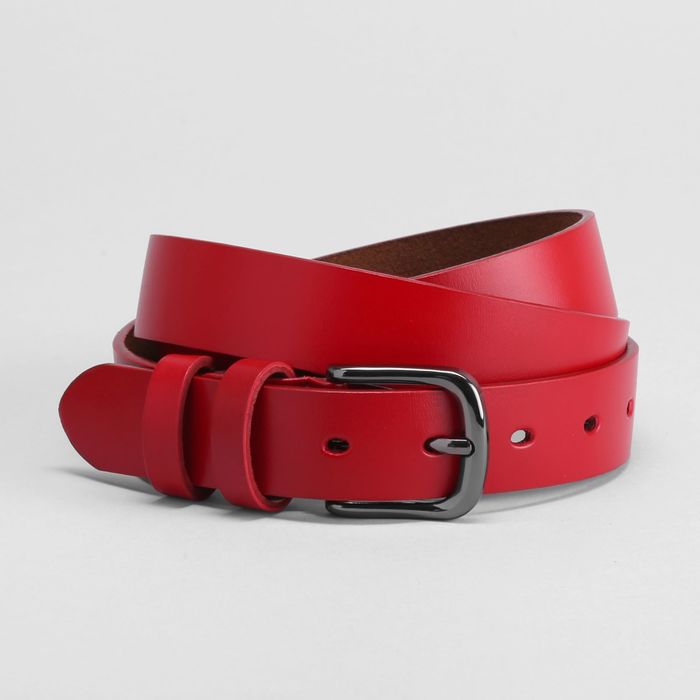 Ремень женский, гладкий, ширина - 3 см, цвет красный