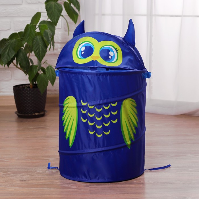Корзина для игрушек "Сова" с ручками и крышкой