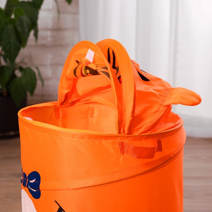 Корзина для игрушек "Тигр" с ручками и крышкой