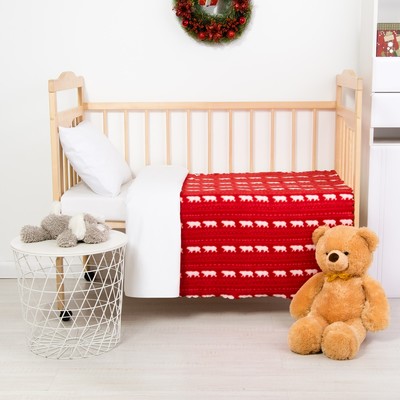 Плед "Экономь и Я" 75х100 см, Северный медведь, 150 г/м², 100% п/э