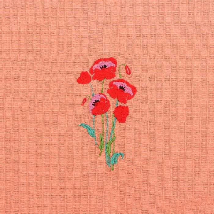 Набор вафельных полотенец "Доляна" Маки, 40х70 см- 3шт,100% хл,150 гр/м2