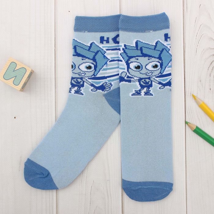 Носки детские ФИКСИКИ "Нолик" гол., 20-22см,10-12 лет, 80% хл, 17% пэ,3% эл.