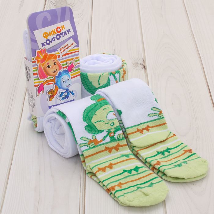 Колготки детские ФИКСИКИ "Верта" бел, р-р 104-110 см, 4-5 лет, 80% хл, 17% п/э, 3% эл