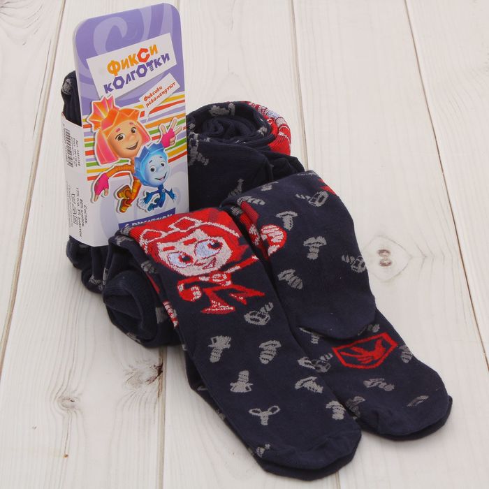 Колготки детские ФИКСИКИ "Фаер" син. р-р 92-98 см, 2-3 года, 80% хл, 17% п/э, 3% эл
