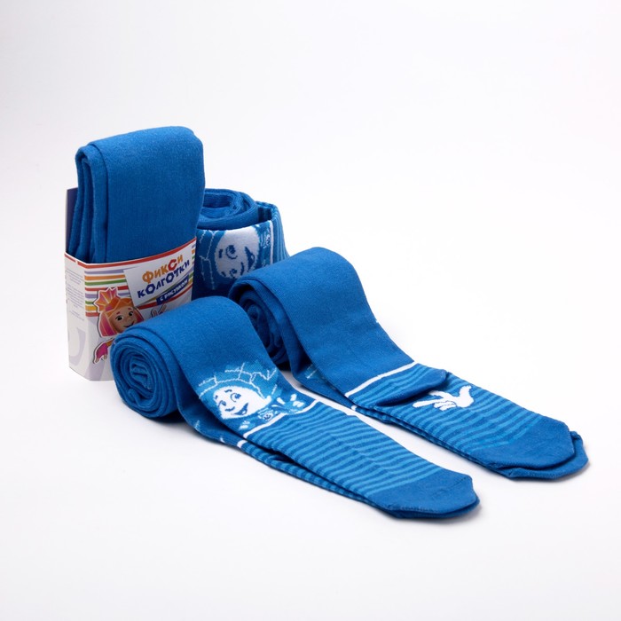 Колготки детские ФИКСИКИ "Нолик" син. р-р 92-98 см, 2-3 года, 80% хл, 17% п/э, 3% эл