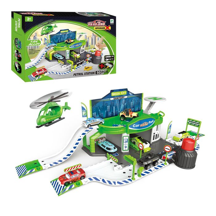 Парковка "Городская станция", с запуском, с металлическими машинами