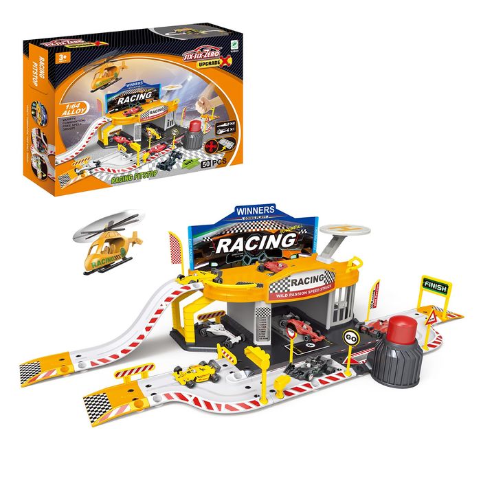 Парковка "Пит Стоп", с запуском, с металлическими машинами