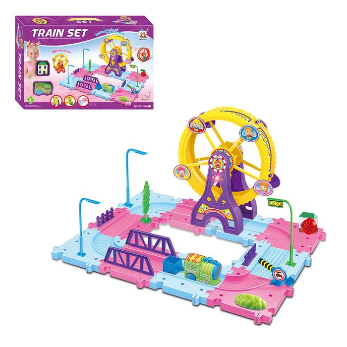 Железная дорога "Маленькая принцесса", работает от батареек, свет и звук