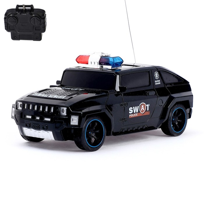 Машина радиоуправляемая "Дорожный патруль", работает от батареек, свет