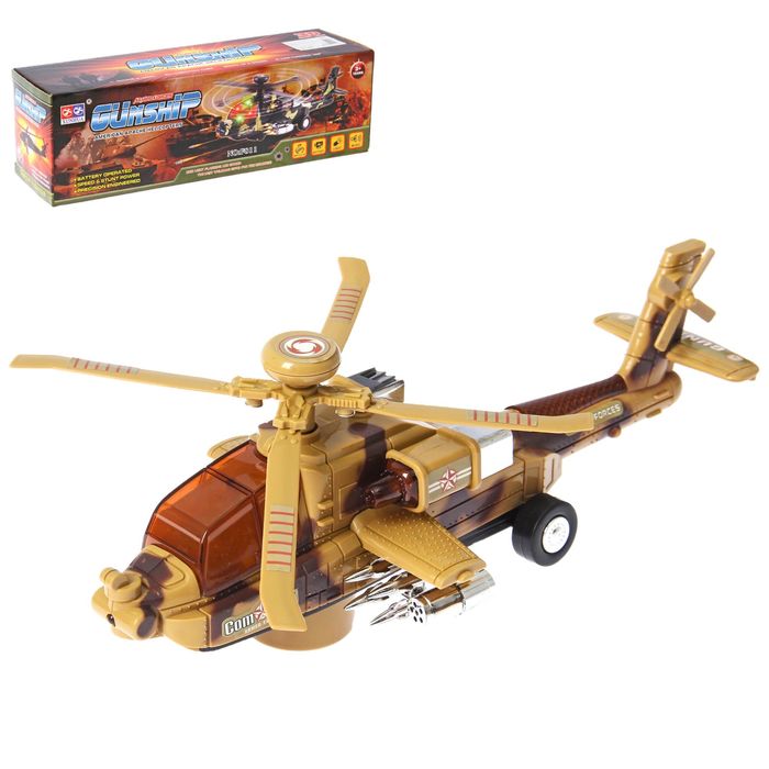 Вертолет "Атака', работает от батареек, световые и звуковые эффекты