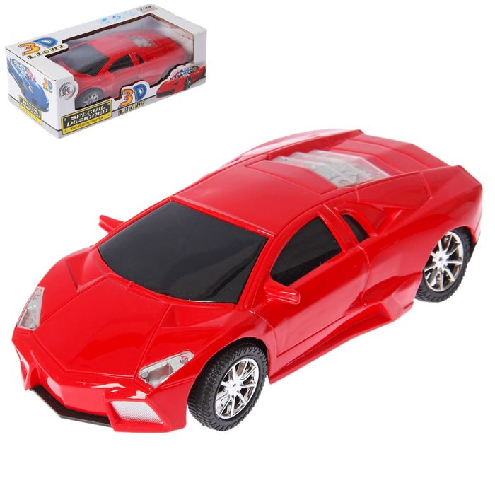 Машина "Ламбо", работает от батареек, световые и звуковые эффекты, масштаб 1:24, МИКС