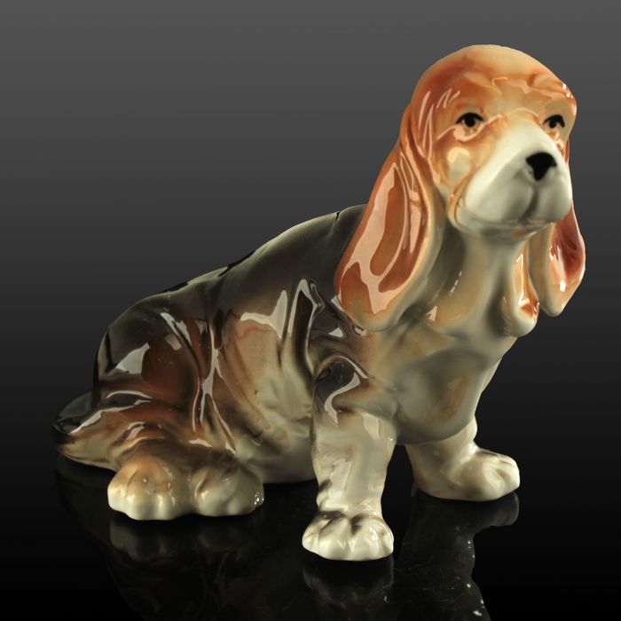 Сувенир керамика "Спаниель" цветной 12,5х15х8 см