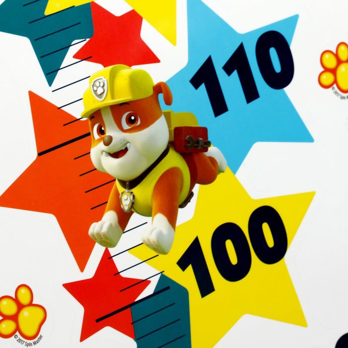 Щенячий патруль. Наклейка - ростомер "Я расту", 50 х72 см