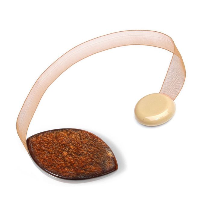 Подхват для штор на ленте "Лепесток", цвет коричневый