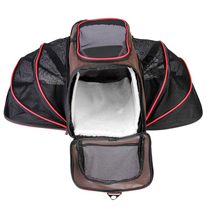 Сумка для переноски животных с мини-вольером, 41 х 23,5 х 27,5 см, микс цветов