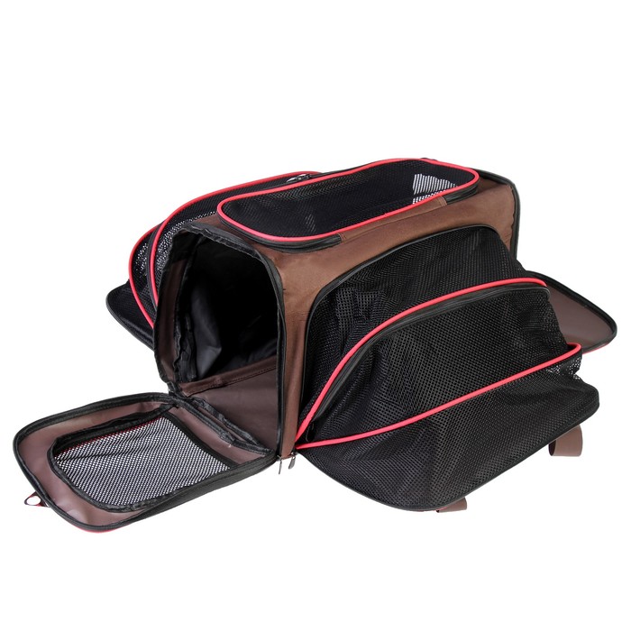 Сумка для переноски животных с мини-вольером, 41 х 23,5 х 27,5 см, микс цветов