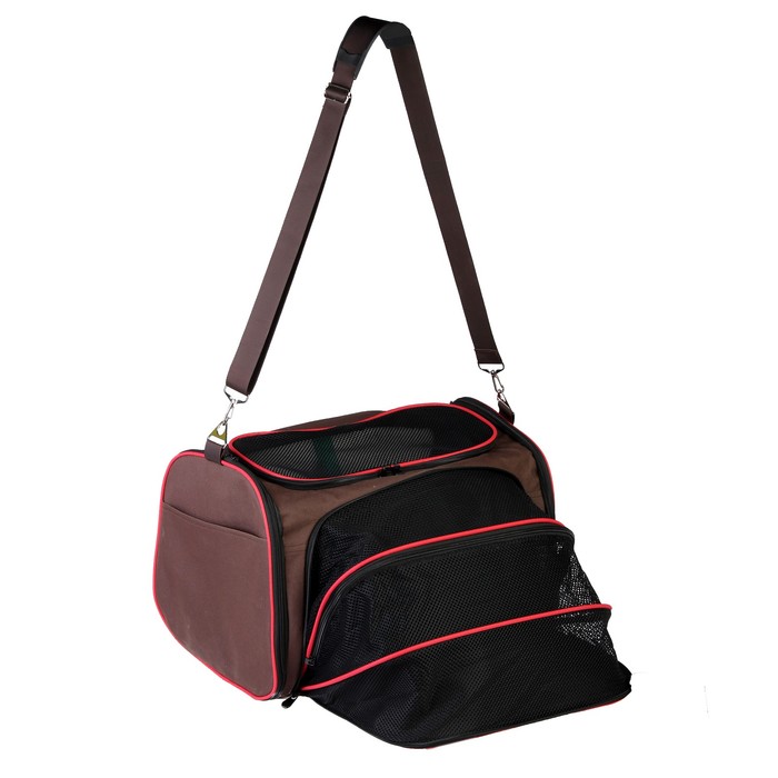 Сумка для переноски животных с мини-вольером, 41 х 23,5 х 27,5 см, микс цветов