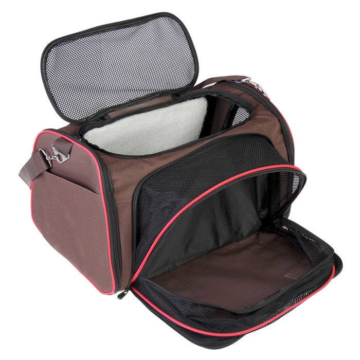 Сумка для переноски животных с мини-вольером, 41 х 23,5 х 27,5 см, микс цветов