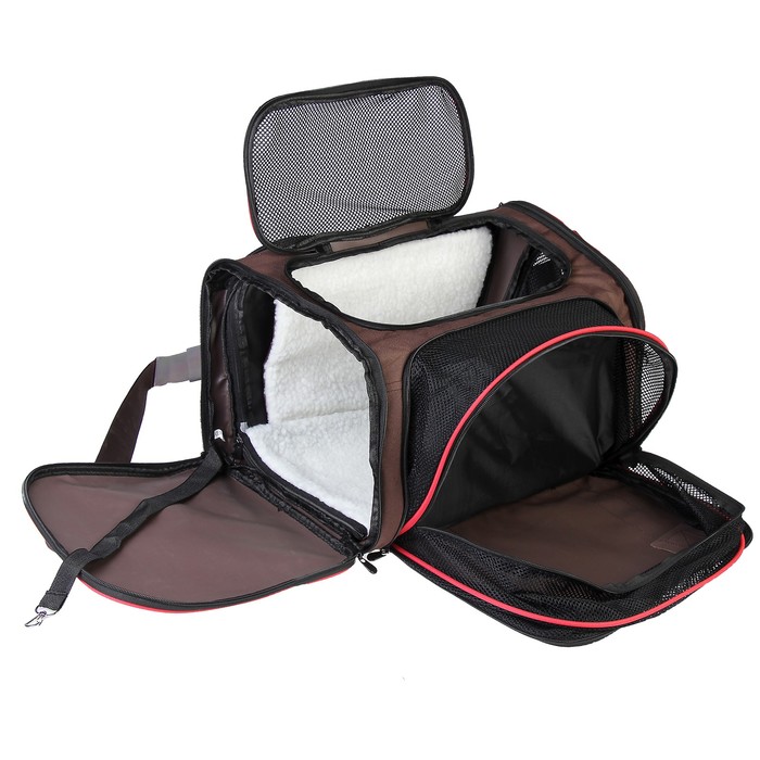 Сумка для переноски животных с мини-вольером, 41 х 23,5 х 27,5 см, микс цветов