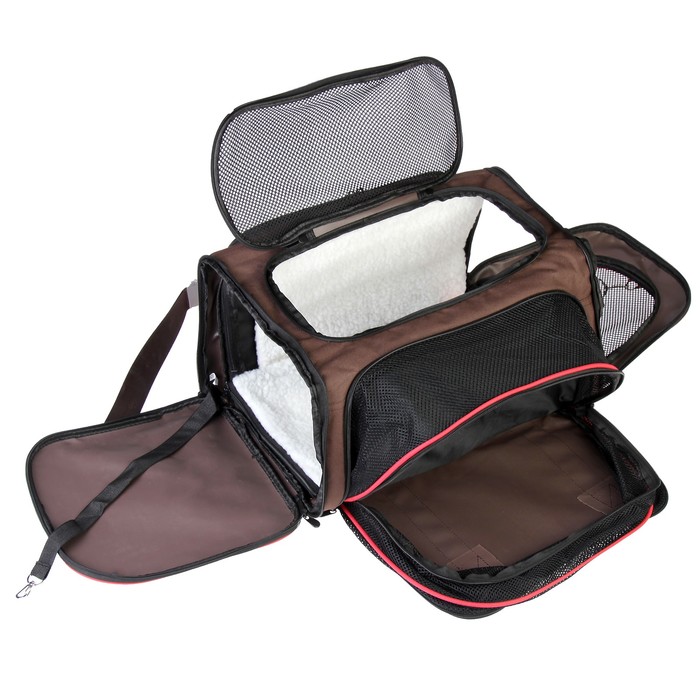 Сумка для переноски животных с мини-вольером, 41 х 23,5 х 27,5 см, микс цветов